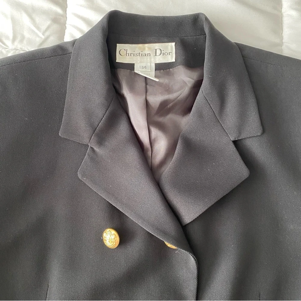 Christian Dior Double Breasted Black Blazer